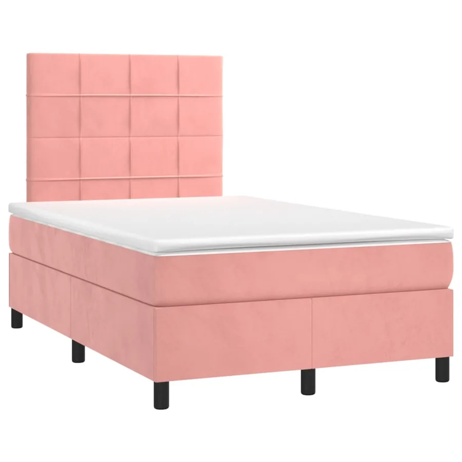 Sommier à lattes de lit avec matelas LED Rose 120x200cm Velours - 3