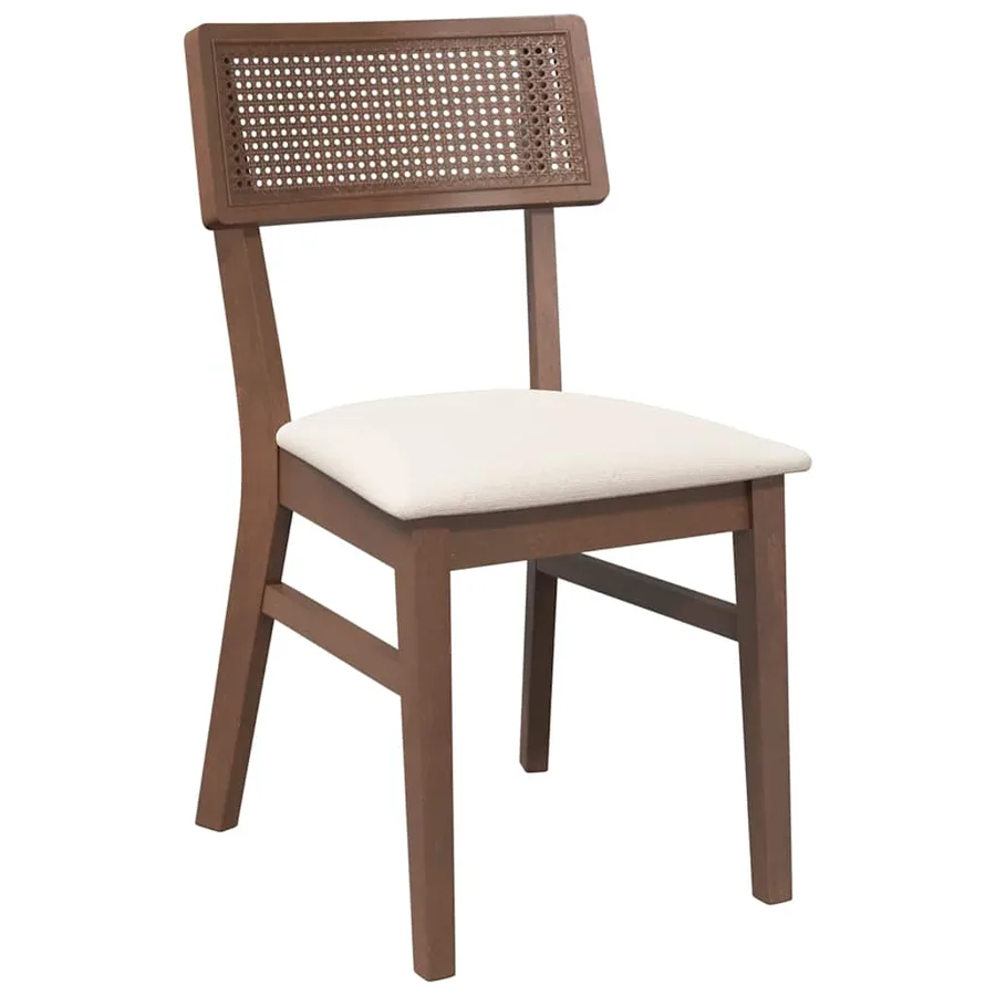 Chaises à manger coussins 2 pcs marron bois massif caoutchouc - 4