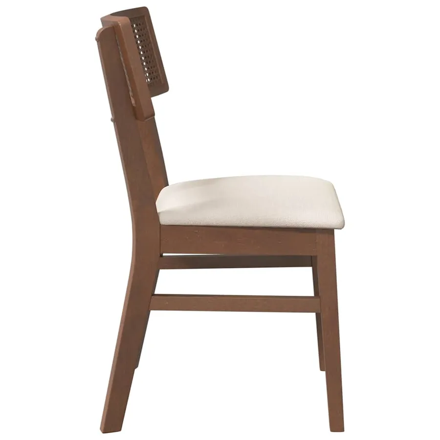 Chaises à manger coussins 2 pcs marron bois massif caoutchouc - 6