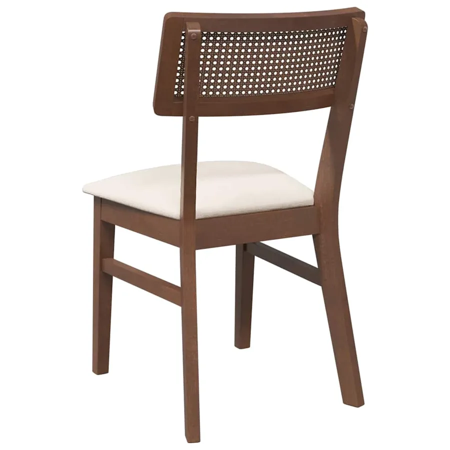 Chaises à manger coussins 2 pcs marron bois massif caoutchouc - 7