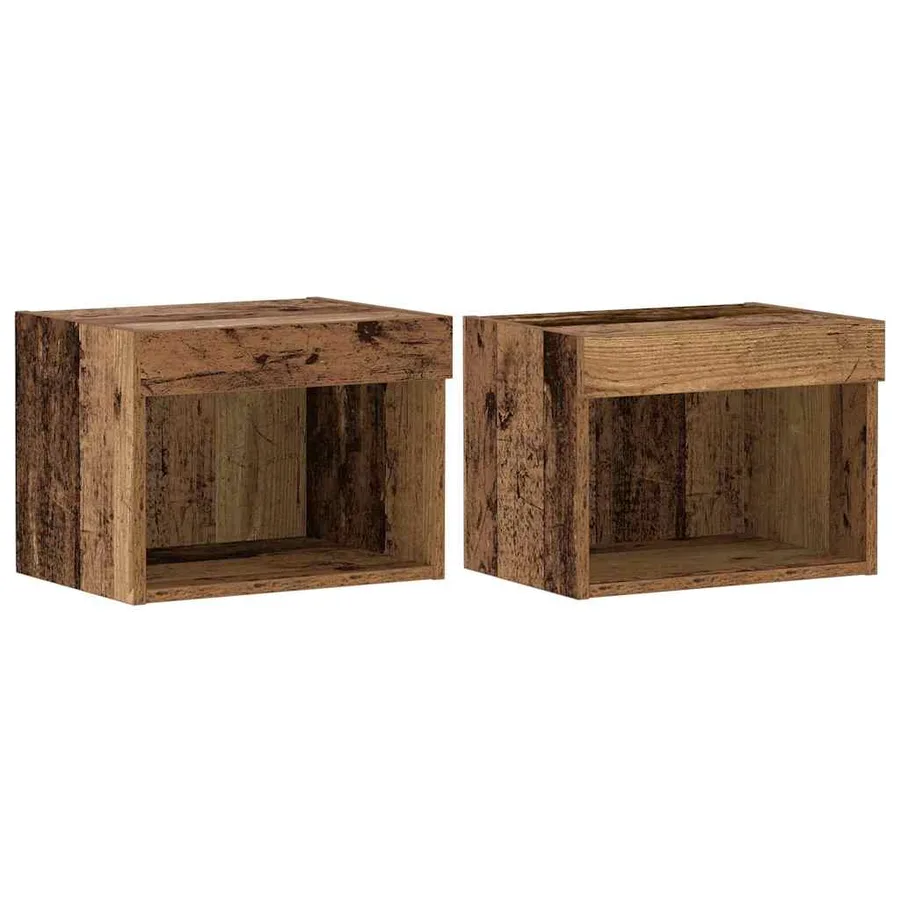 Ensemble meuble TV avec LED 2 pcs Bois ancien 40 x 30 x 30 cm - 2