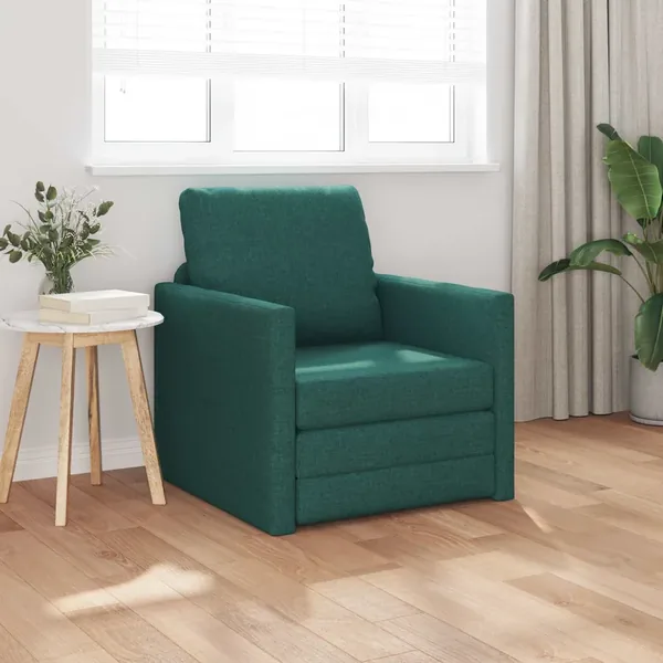 Canapé-Lit Vert foncé 74 x 77 x 81 cm tissu