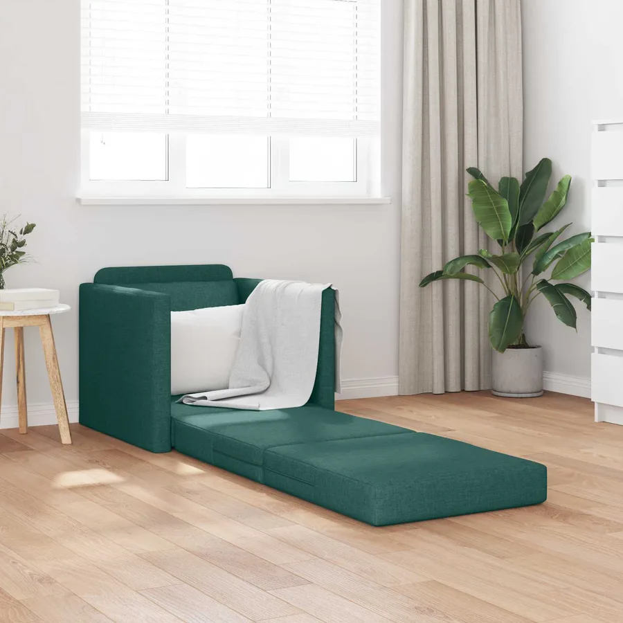 Canapé-Lit Vert foncé 74 x 77 x 81 cm tissu - 3