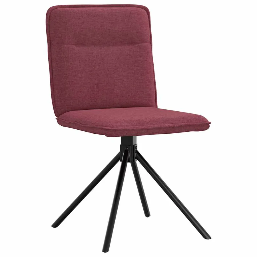 Chaises à manger lot de 2 rouge bordeaux tissu - 3