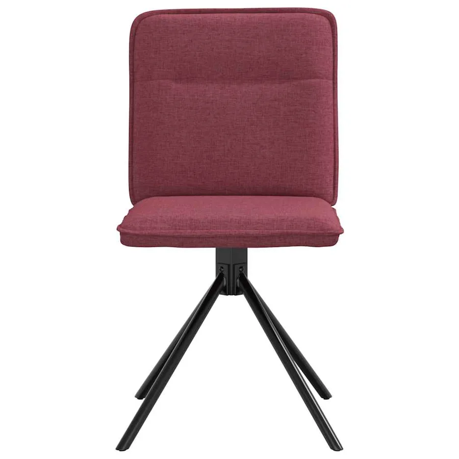 Chaises à manger lot de 2 rouge bordeaux tissu - 4