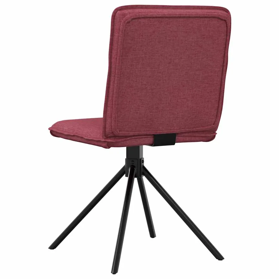 Chaises à manger lot de 2 rouge bordeaux tissu - 6