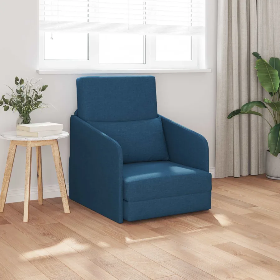 Canapé-Lit Bleu 65 x 80 x 83 cm tissu