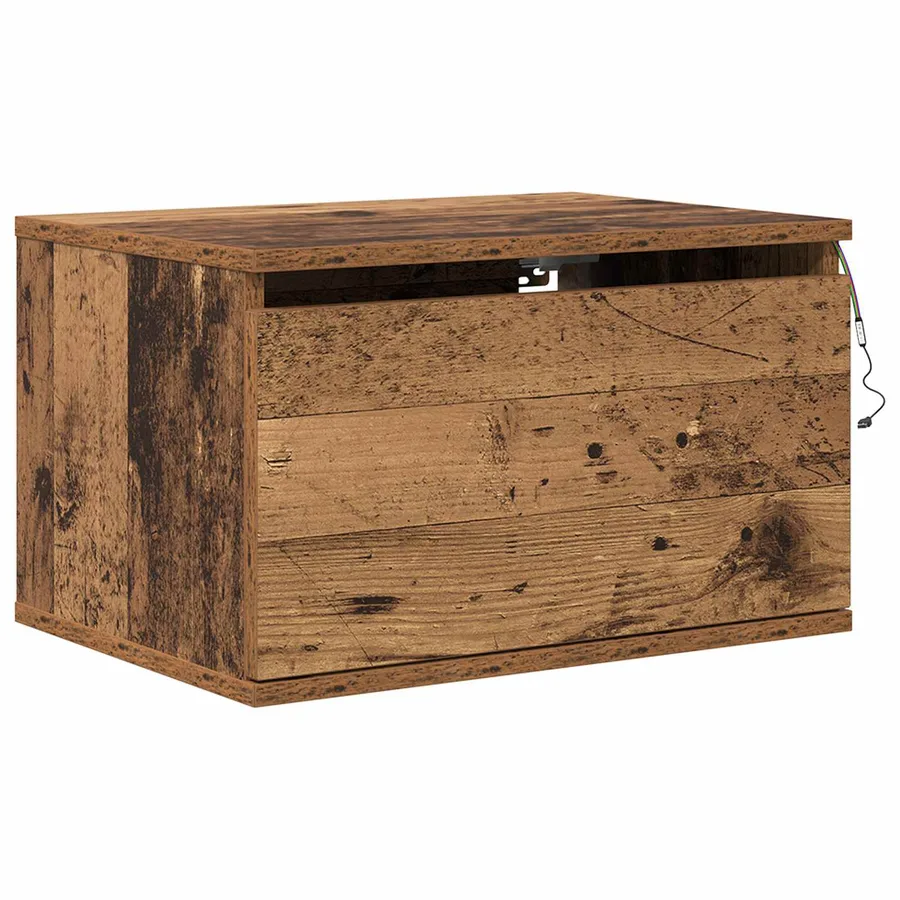 Cabinet de chevet mural avec tiroir Bois ancien 50 x 36 x 30 cm - 5