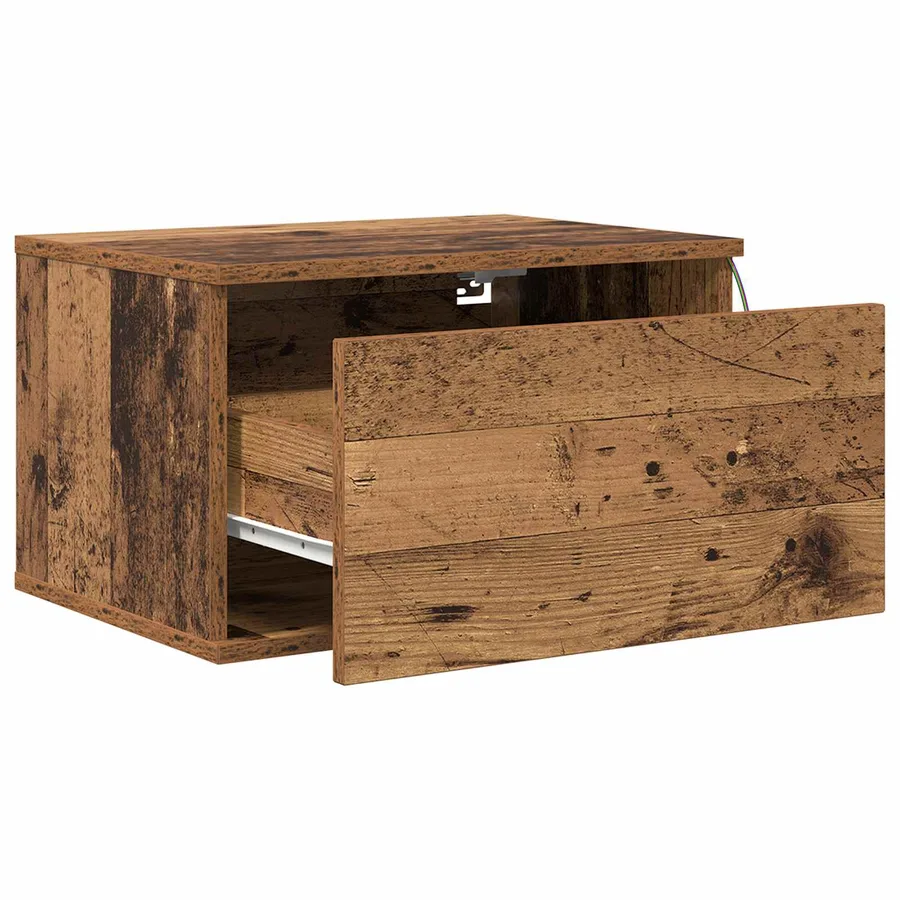 Cabinet de chevet mural avec tiroir Bois ancien 50 x 36 x 30 cm - 6
