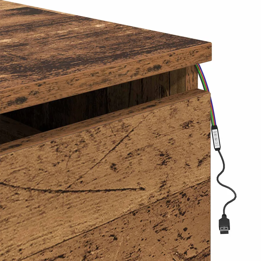 Cabinet de chevet mural avec tiroir Bois ancien 50 x 36 x 30 cm - 8
