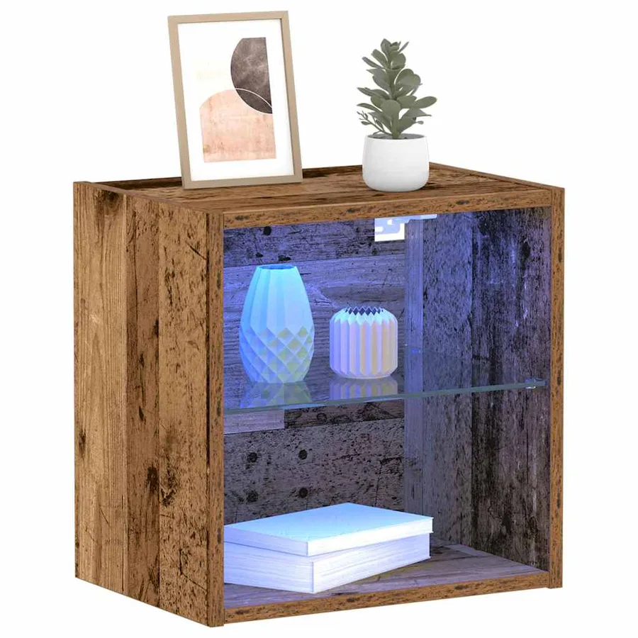 Étagère flottante avec lumière LED Marron 40 x 28,5 x 40 cm - 3