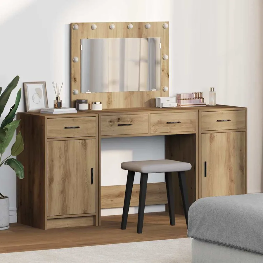 Table de Toilette 3 pcs Marron 78,5 x 41 x 135 cm