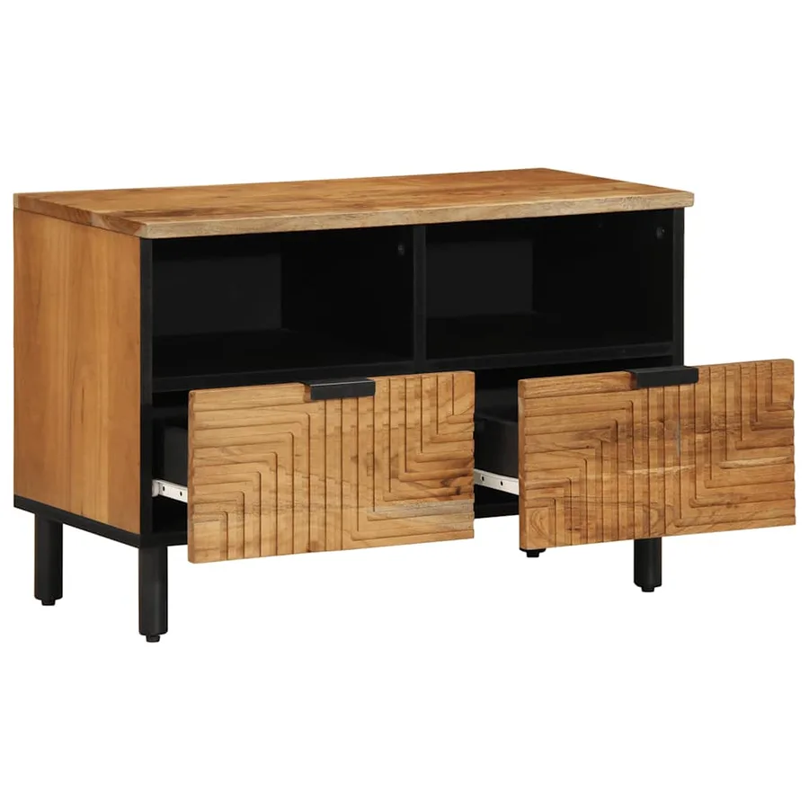 Meuble TV 70x33x46 cm en bois massif d'acacia - 2