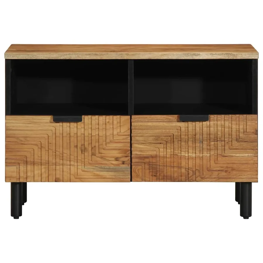 Meuble TV 70x33x46 cm en bois massif d'acacia - 3