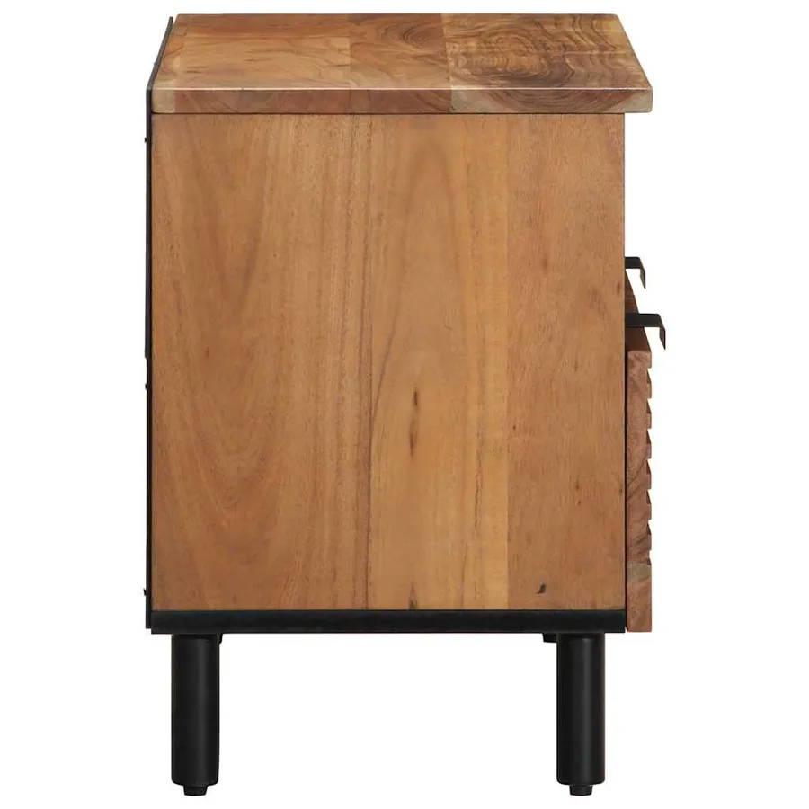 Meuble TV 70x33x46 cm en bois massif d'acacia - 4