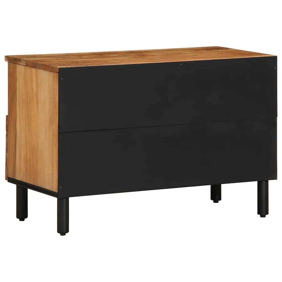 Meuble TV 70x33x46 cm en bois massif d'acacia - 5