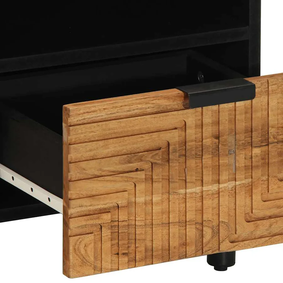 Meuble TV 70x33x46 cm en bois massif d'acacia - 8