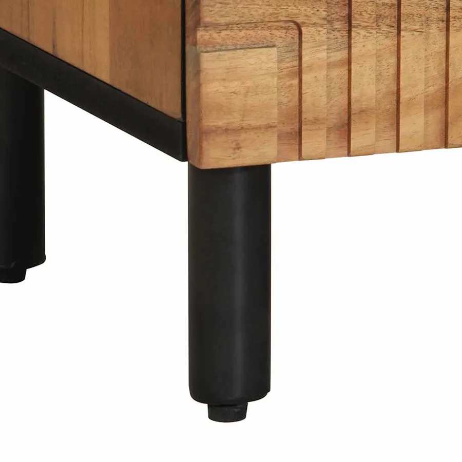 Meuble TV 70x33x46 cm en bois massif d'acacia - 9
