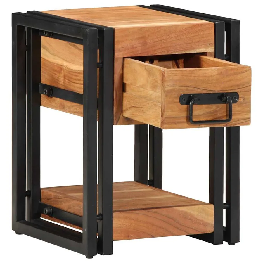 Cabinet de chevet 2 pcs 30 x 30 x 40 cm Bois d'Acacia Massif - 2