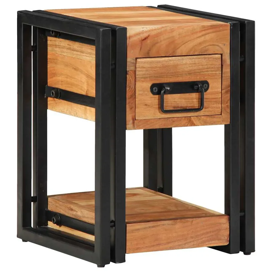 Cabinet de chevet 2 pcs 30 x 30 x 40 cm Bois d'Acacia Massif - 3