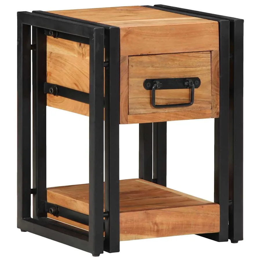 Cabinet de chevet 2 pcs 30 x 30 x 40 cm Bois d'Acacia Massif - 4