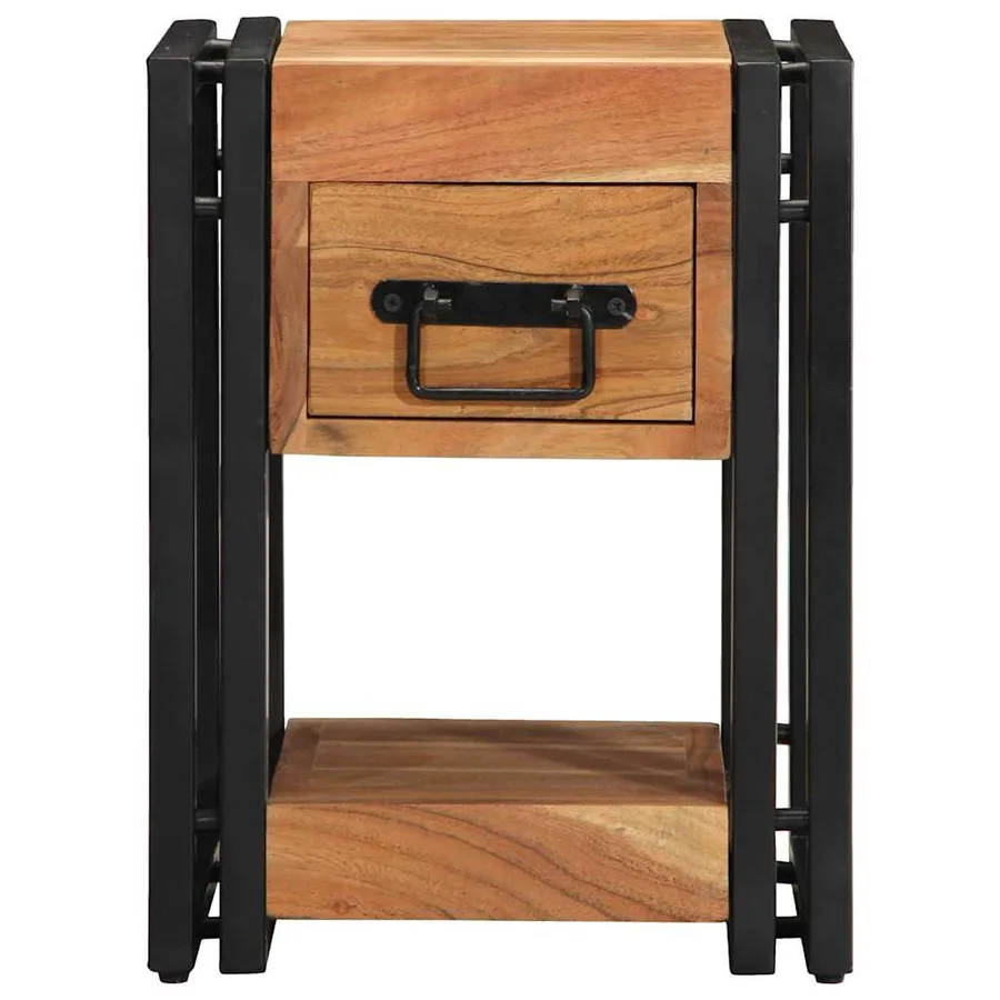 Cabinet de chevet 2 pcs 30 x 30 x 40 cm Bois d'Acacia Massif - 7