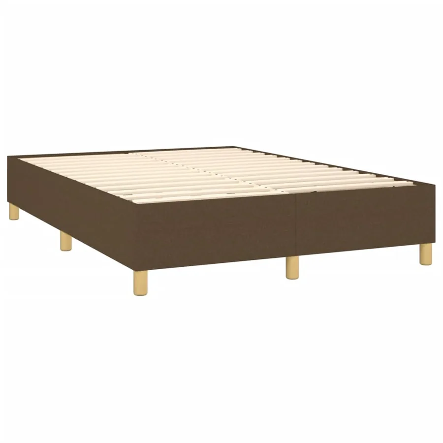 Sommier à lattes de lit matelas et LED Marron foncé 140x190 cm - 5