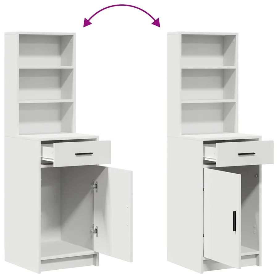 Ensemble de table de maquillage avec LED avec porte 2 pcs Blanc - 13