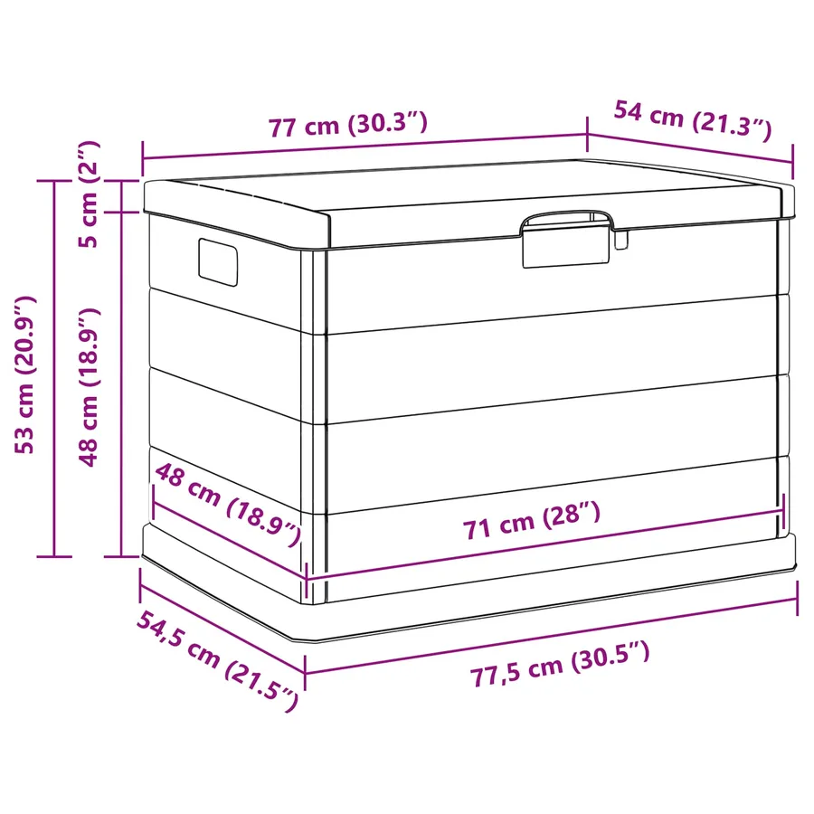 Boîte de Rangement de Jardin Anthracite 77,5 x 54,5 x 53 cm - 11