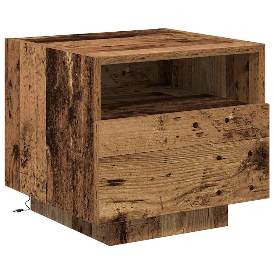Cabinet de chevet avec tiroir 2 pcs Bois ancien 40 x 39 x 37 cm - 6