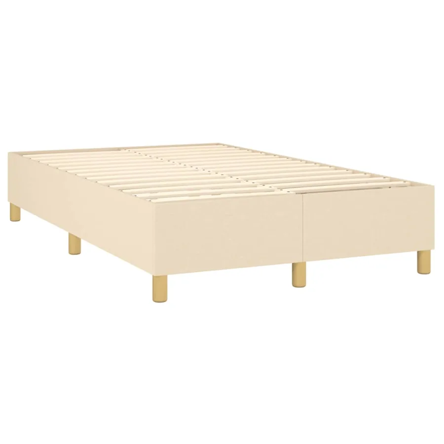 Sommier à lattes de lit et matelas et LED Crème 120x200cm Tissu - 5