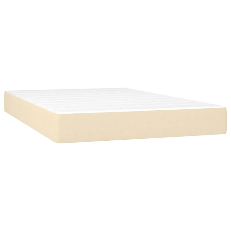 Sommier à lattes de lit et matelas et LED Crème 120x200cm Tissu - 6