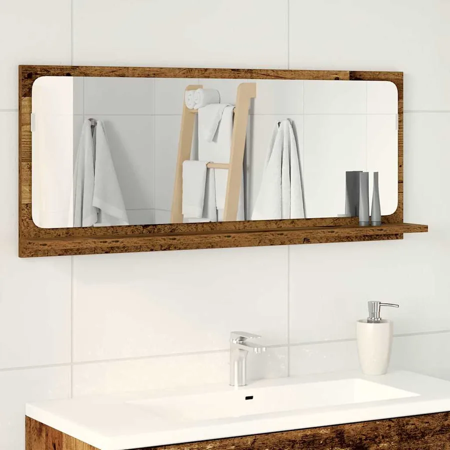 Étagère Miroir Bois ancien 90 x 10,5 x 37 cm Bois d'ingénierie - 4