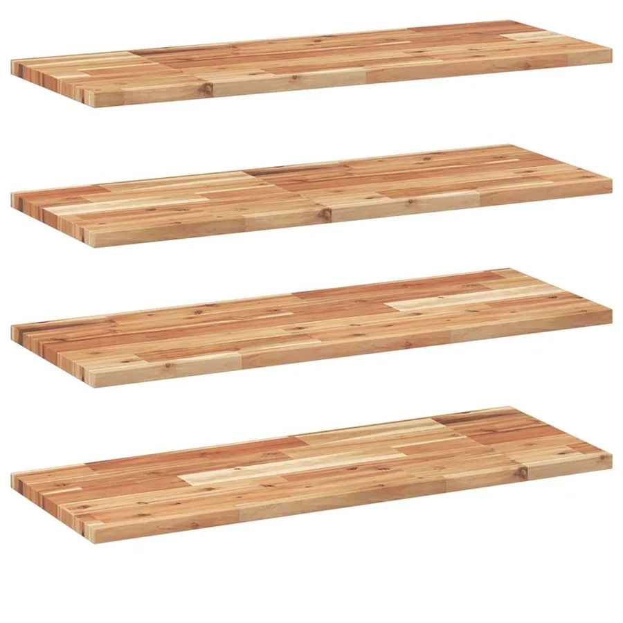 Étagères flottantes 4 pcs 80x30x2 cm acacia massif à l'huile - 2