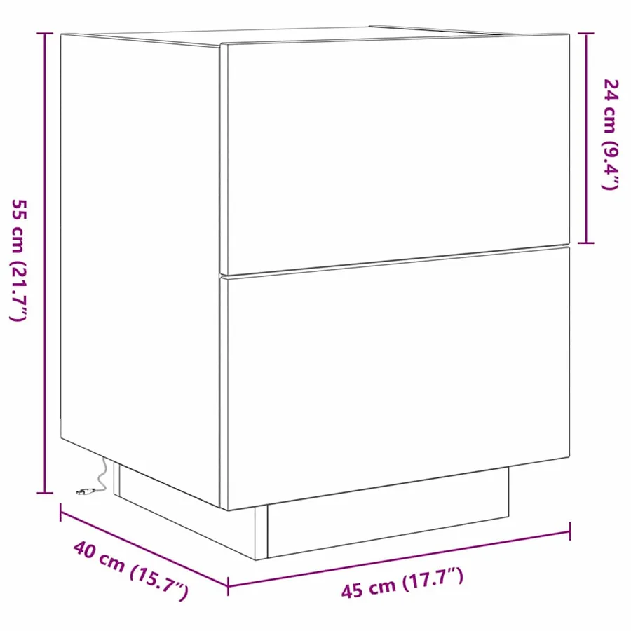 Cabinet de chevet Chêne artisanal 45 x 40 x 55 cm - 14