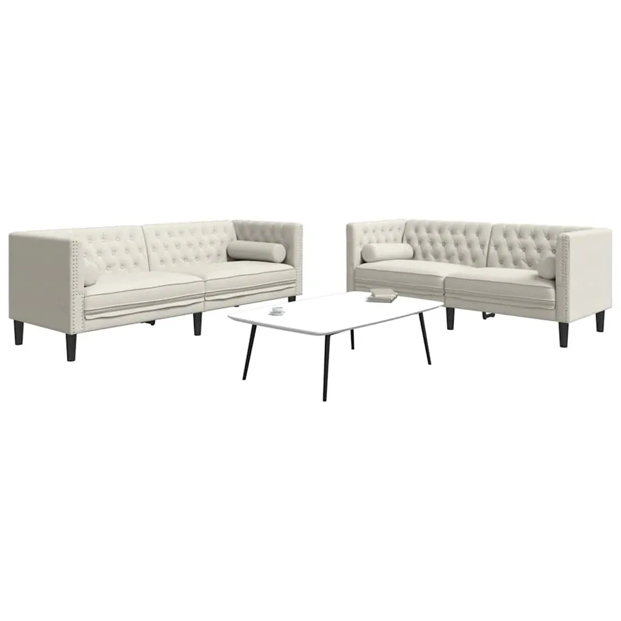 Ensemble de canapé Chesterfield et traversins 2pcs velours
