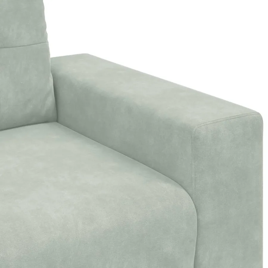 Canapé causeuse gris clair 180x77x82 cm velours - 7