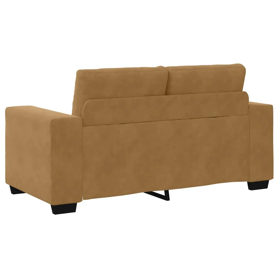 Canapé 2 places marron 120 cm velours - 4
