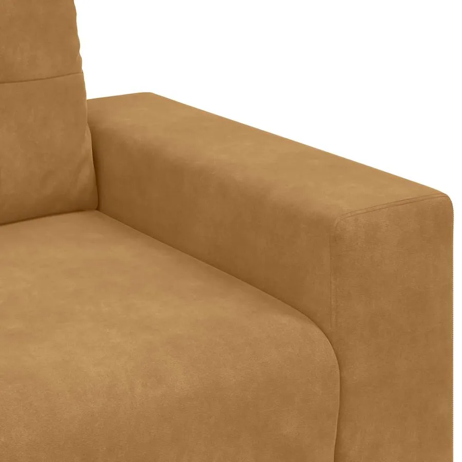 Canapé deux places marron 180x77x82 cm velours - 7