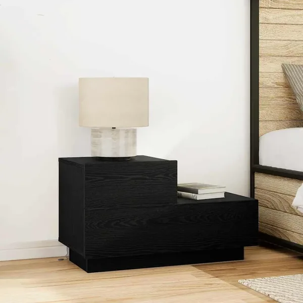 Cabinet de chevet avec tiroir Chêne noir 70 x 36 x 40,5 cm