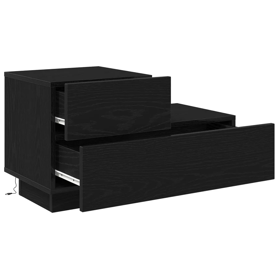 Cabinet de chevet avec tiroir Chêne noir 70 x 36 x 40,5 cm - 5