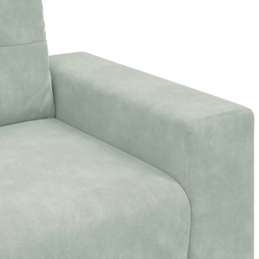 Ensemble de Canapés 3 pcs Gris clair 221 x 80 x 80 cm Velours - 10