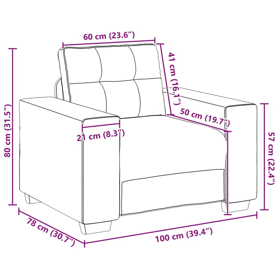 Ensemble de Canapés 3 pcs Gris clair 221 x 80 x 80 cm Velours - 12