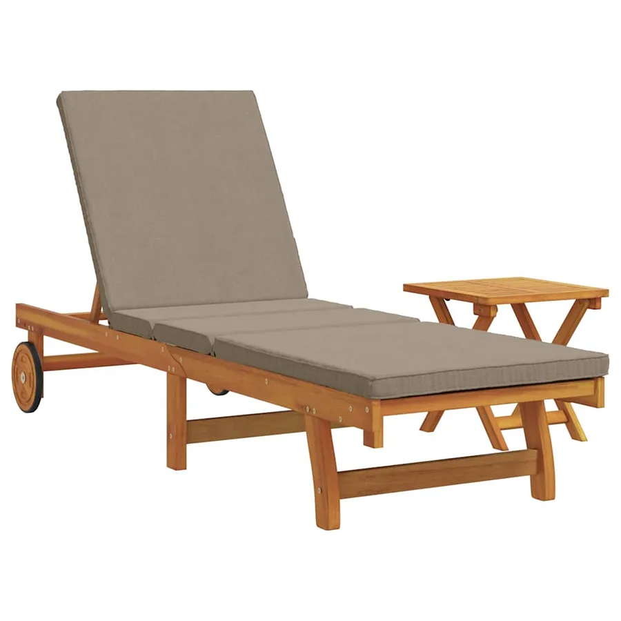 Transat 1-personne 2 pcs Marron Bois d'Acacia Massif - 2