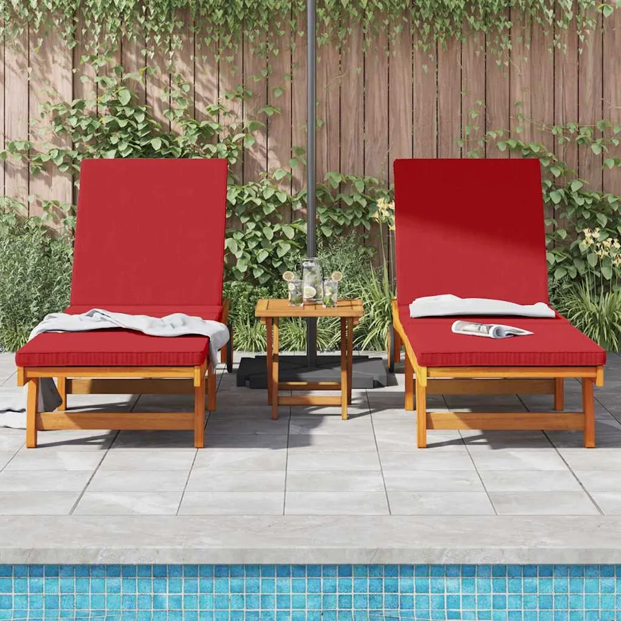 Transat 2-personne 2 pcs Marron Bois d'Acacia Massif - 3