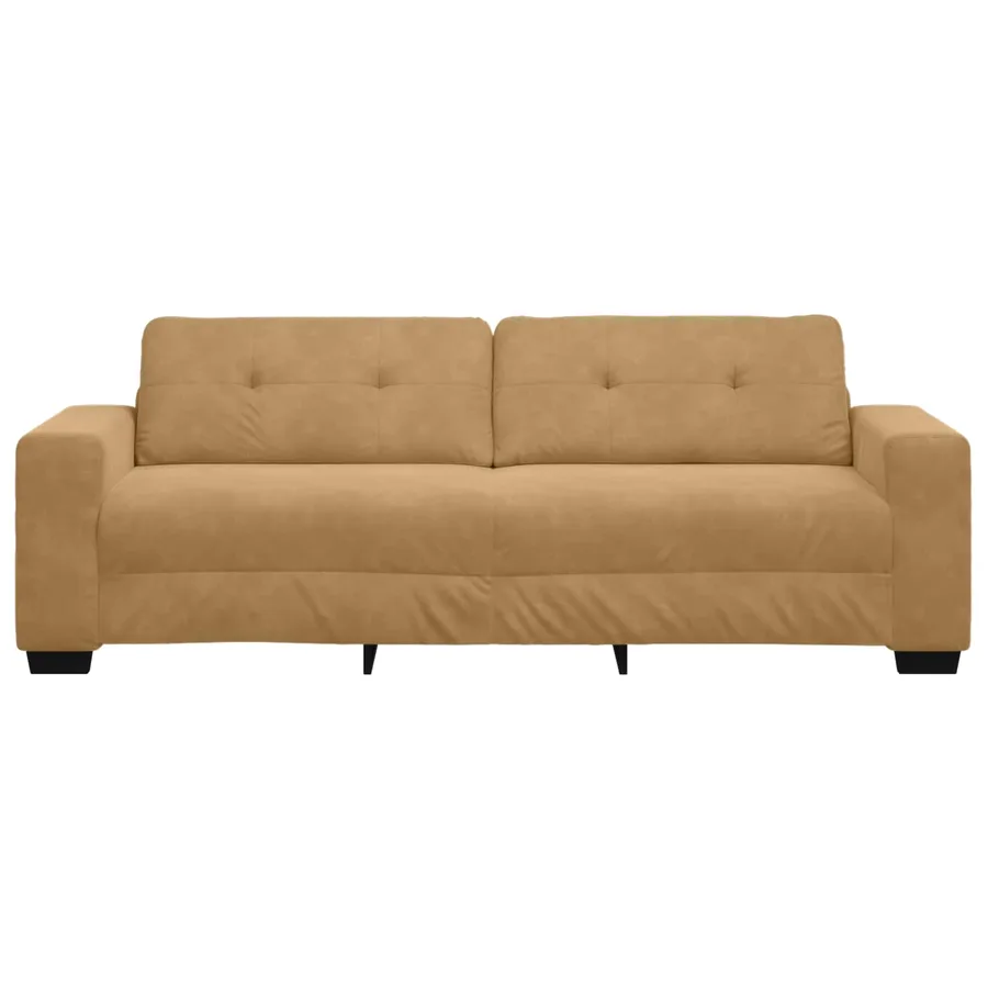 3-Seater Sofa Brown 180 cm Velvet - Untranslated - 2