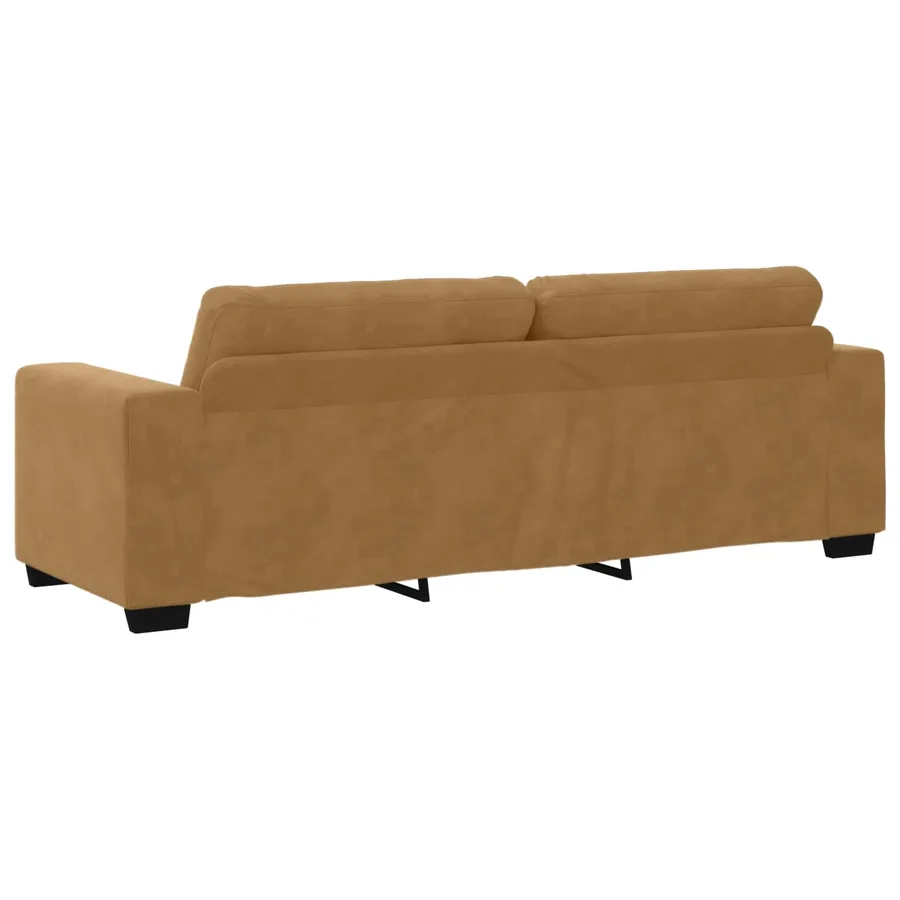 3-Seater Sofa Brown 180 cm Velvet - Untranslated - 4