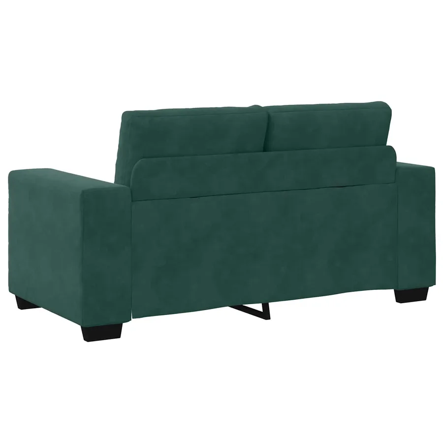 2 Piece Sofa Set with Cushions Dark Green Velvet - Untranslated - 6