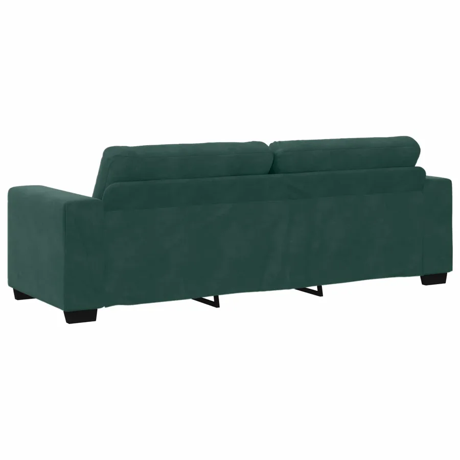2 Piece Sofa Set with Cushions Dark Green Velvet - Untranslated - 7