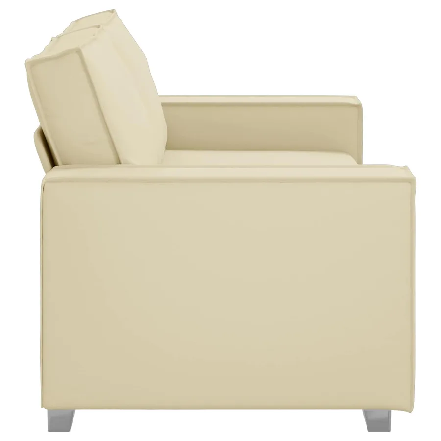 Canapé deux places Crème 180 cm Simili cuir - 5